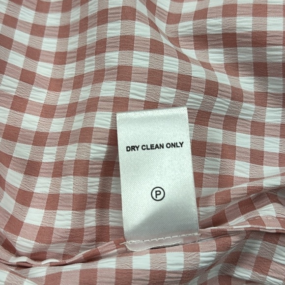 Hunter Bell Womens Rosette Pink Check Lucia Scoop Neck Top Cottagecore Medium - Picture 10 of 10